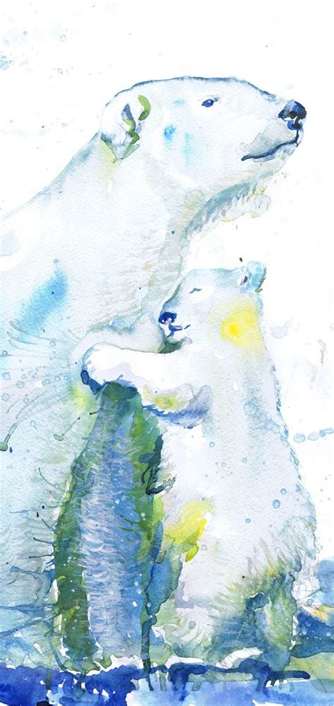 Polar bear Print Watercolor Polar bear Art polar Bear by ValrArt