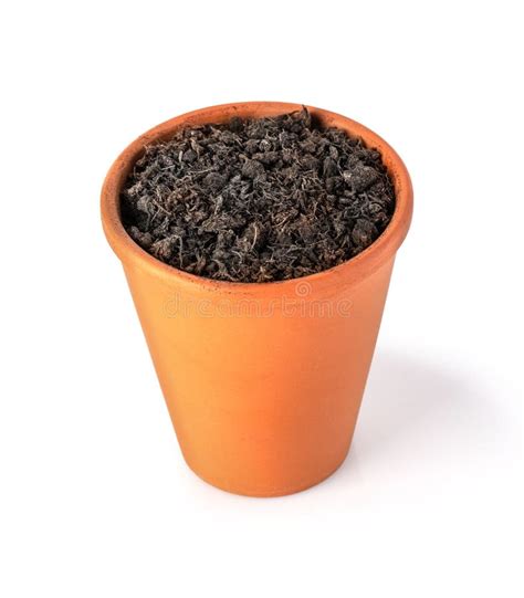 Clay Pot Filled with Organic Potting Soil Stock Photo - Image of ...