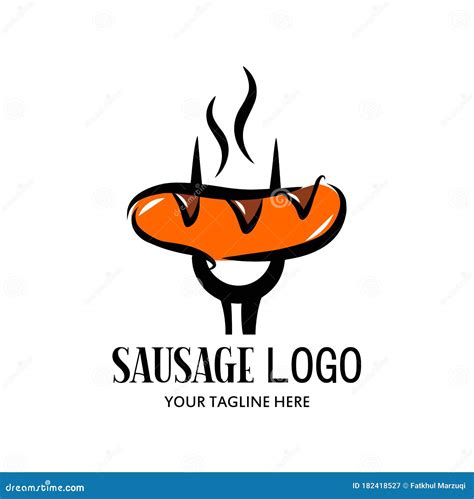 Sausage Logo Design Template Cartoon Vector | CartoonDealer.com #211661693