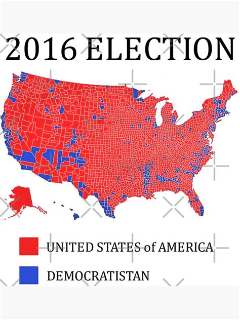 "Election Map Of 2016 Presidential Election By County" Art Print by ...