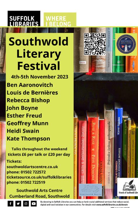 Southwold Literary Festival Sunday Day Ticket at Southwold Arts Centre ...