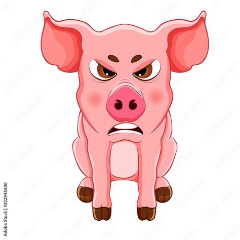 Cartoon Angry Pig