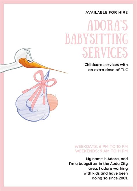 Babysitting Poster Template