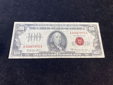 100 Dollar Bill 1966 Red Seal 512.000 Printed | eBay