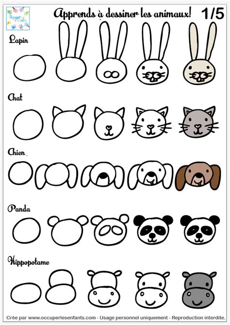 Comment dessiner des animaux (doodles tête d'animal facile) - Occuper ...