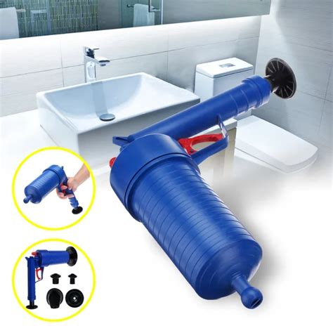 High Pressure Air Power Drain Bathroom Pipe Clogs Cleaner Dredge Toilets Clogged Pipes Sink ...