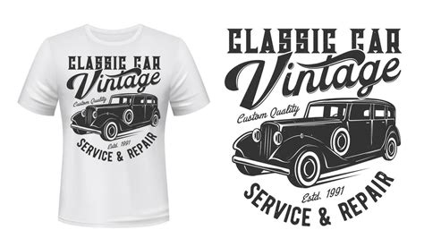 Vintage car t-shirt print, vector 23541821 Vector Art at Vecteezy