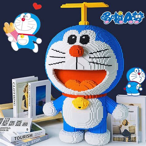 Doraemon Compatible with Lego Building Blocks Blue Fat Man Handmade ...