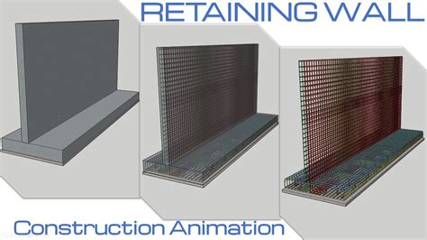 Retaining Wall Construction Animation | Retaining Wall Rebar Details in ...