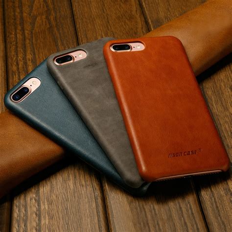 Jisoncase Original Leather Case for iPhone 8 8 Plus Case Cover Genuine Leather Luxury Slim Back ...