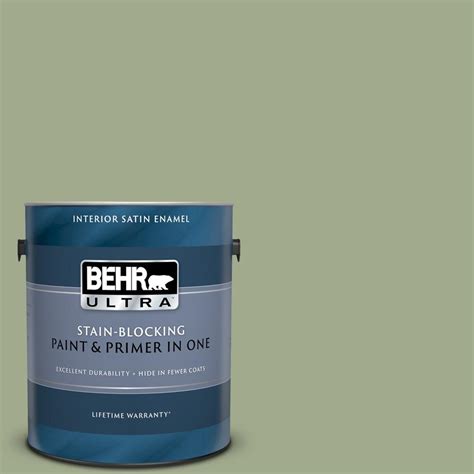 BEHR ULTRA 1 gal. #PMD-36 Mountain Sage Satin Enamel Interior Paint and ...