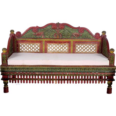 Buy Online TEAK WOOD HAND PAINTED CARVED BACK TEAK WOOD SOFA SET - 3 PCS from USA - Zifiti.com ...