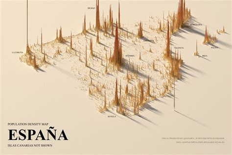 Population density map of Spain. by @dataden_ - Maps on the Web