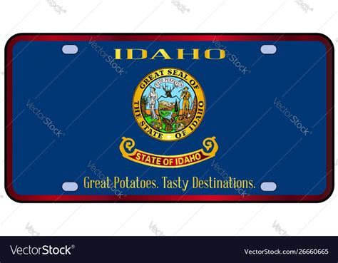 Idaho state license plate flag Royalty Free Vector Image