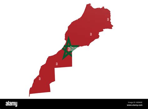 Moroccan Flag Map Stock Photo - Alamy