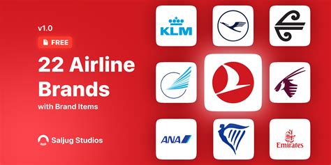 22 Airline Brands with Brand Items v1.0 | Figma