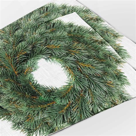 Placemats set (4 or 6), Christmas placemats, Linen placemats, Christmas table decor, Fir print ...