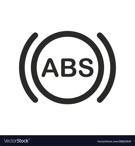 Abs car dashboard indicator icon Royalty Free Vector Image