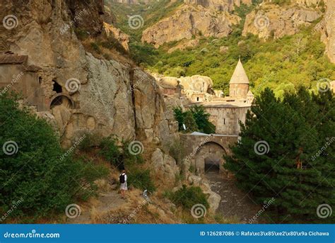 Armenia, Discover Geghard Monastery Stock Photo - Image of architecture, cross: 126287086