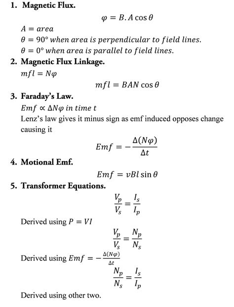 A Level Physics Formula Sheet