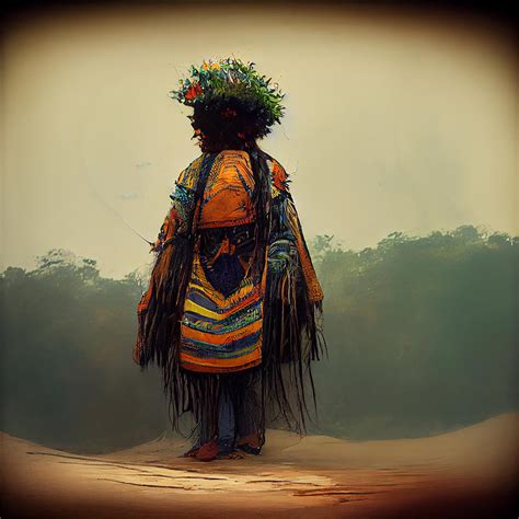 a Brazilian indigenous person 765bc444 db42 4515 ad56 22662654a5a1 Painting by Celestial Images ...