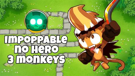 Btd6 - Monkey Meadow - Impoppable - No Hero - Only 3 Monkeys - YouTube