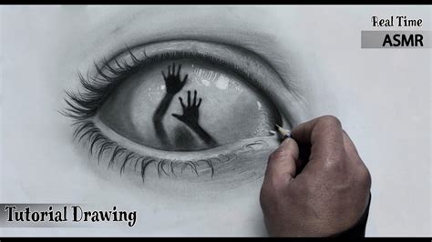 How to draw a realistic surreal eye, Step by step, Tutorial, ASMR drawing - YouTube