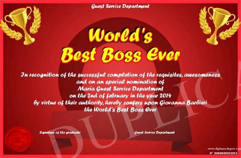 √ 20 Worlds Best Boss Certificate ™ | Dannybarrantes Template