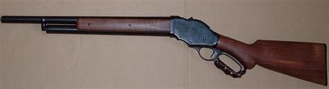 Winchester Model 1887 lever action shotgun. A sawed off version was ...