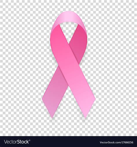 Realistic pink ribbon icon closeup isolated Vector Image