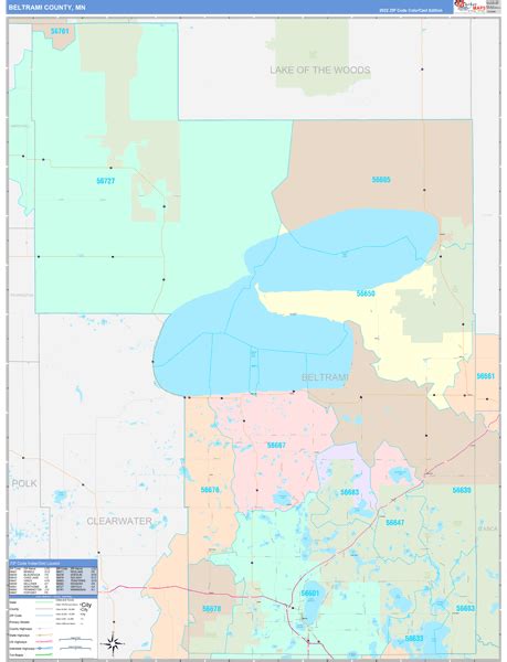 Beltrami County, MN Wall Map Color Cast Style by MarketMAPS - MapSales