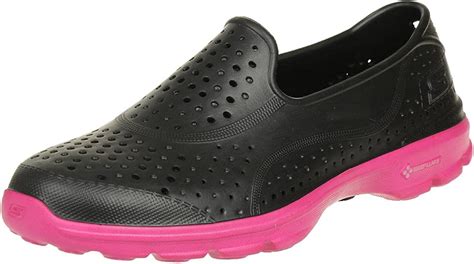 Amazon.com | Skechers H2 Go Womens Slip On Water Shoes Black/Hot Pink ...