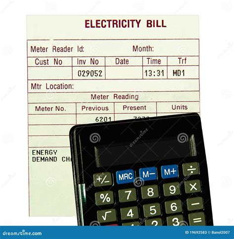 Electricity Bill, Calculator Isolated. Stock Image - Image of finance, consuming: 19692583