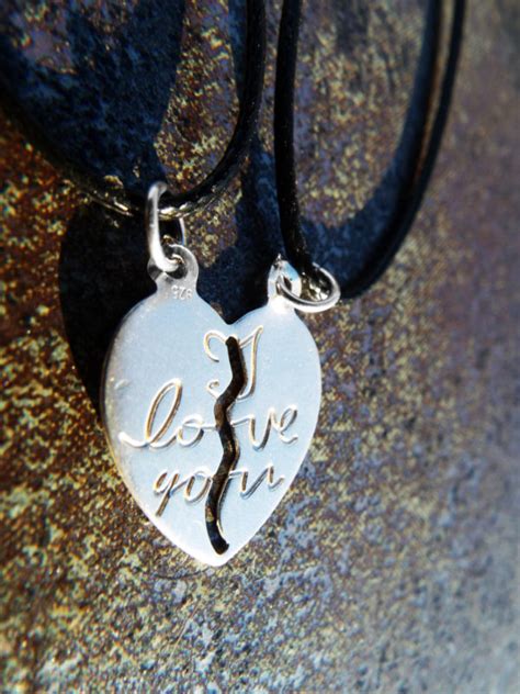 Heart Pendant Couple's Necklace Handmade Silver Sterling 925 Love Jewelry Valentine