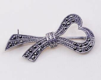 Marcasite Bow Brooch - Etsy