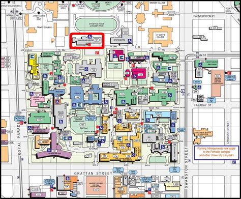 Melbourne university campus map - Map of Melbourne university (Australia)