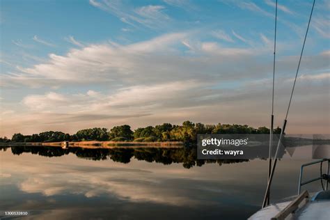 Beautiful Sunset At Lake Germany Brandenburgstate High-Res Stock Photo ...