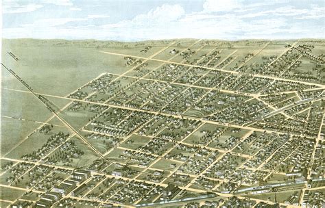 Dayton, Ohio in 1870 - Bird's Eye View Map, Aerial, Panorama map ...