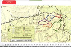 Example of detailed map in the hiking guide book.