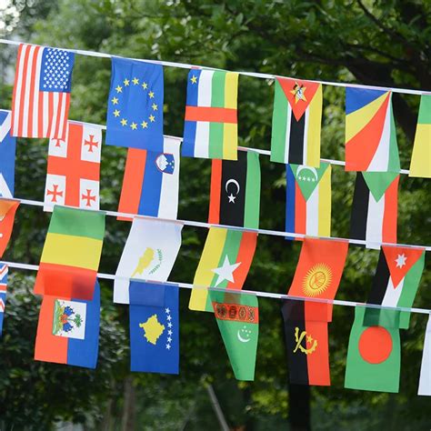 14*21cm String flag 100 countries around the world nations flag small ...