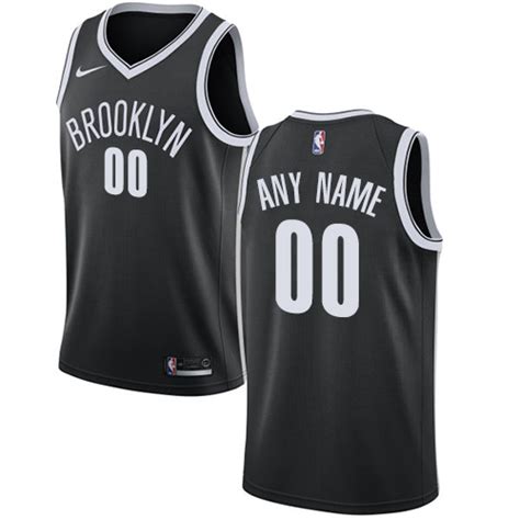 Men's Nike Nets Personalized Swingman Black NBA Icon Edition Jersey | FansTopJersey.com