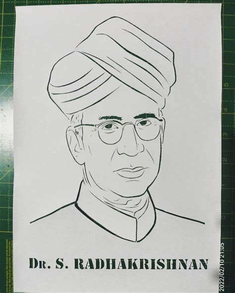 Dr. Sarvepalli Radhakrishnan stencil portrait | Easy cartoon drawings ...