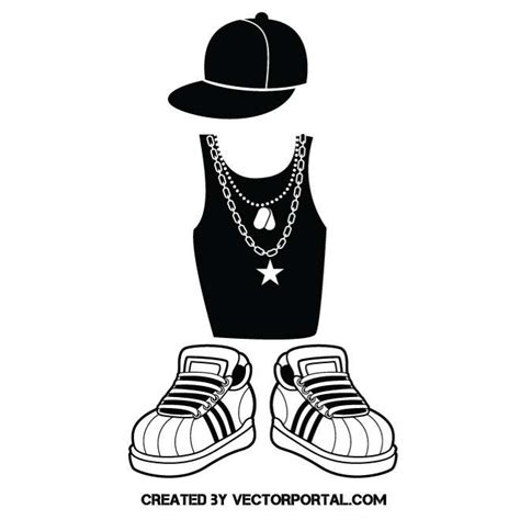 HIP HOP CLOTHES Royalty Free Stock SVG Vector and Clip Art