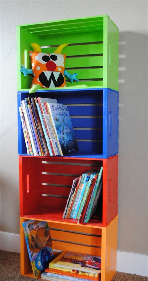 DIY Bookshelf Made From Crates