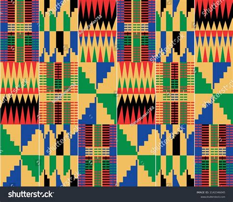 African Ghanaian Traditional Multicolor Multi Pattern Stock Vector ...