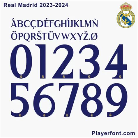 Real Madrid 2023-24 Font Vector Download - Player Font