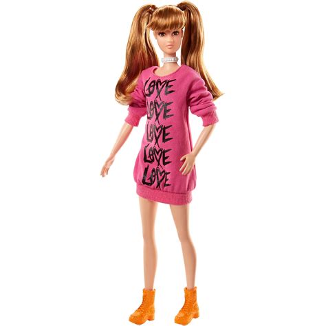 Barbie Fashionistas Doll, Tall with Pigtails Wearing Love Dress - Walmart.com - Walmart.com