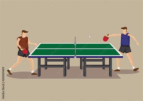 Table Tennis Game Vector Cartoon Illustration Stock Vector | Adobe Stock