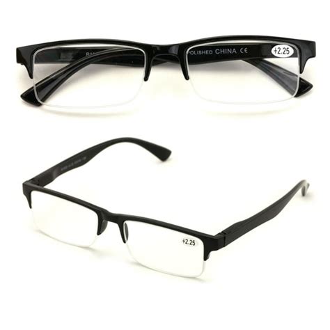 V.W.E. Rectangular Half Rim Reading Glasses with Spring Hinge, 2 Pair ...