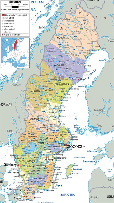 Maps of Sweden | Detailed map of Sweden in English | Tourist map of ...